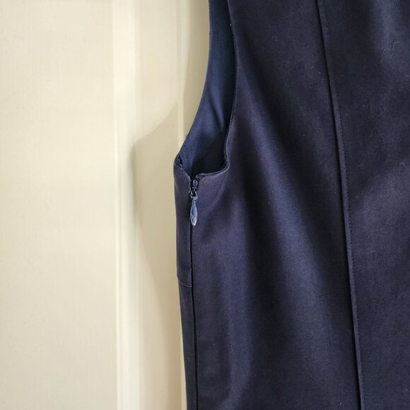 Navy Sheath Dress With V-Neckline by Plaza Sempione APPROX SIZE 8 SEE LISTING - Picture 10 of 14